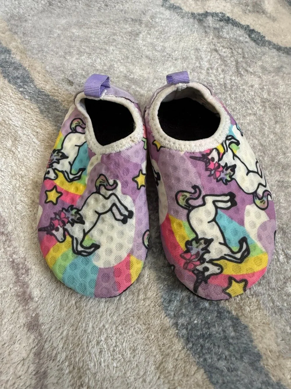 Girls Unicorn Heart and Stars Purple Water Shoes Toddler 9.5-10